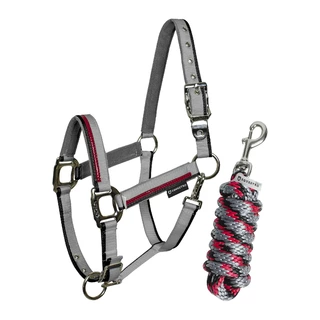 Ohlávka s vodítkem Equestro Red Trim