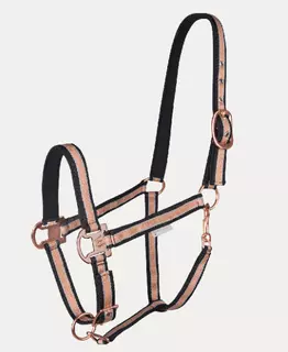 Ohlávka Rose Shine černo zlatá