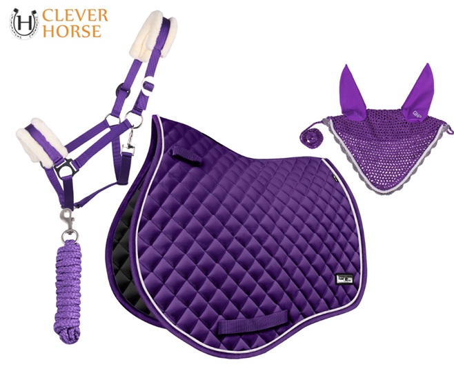 SET dečka + čabraka + ohlávka + vodítko FIALOVÁ