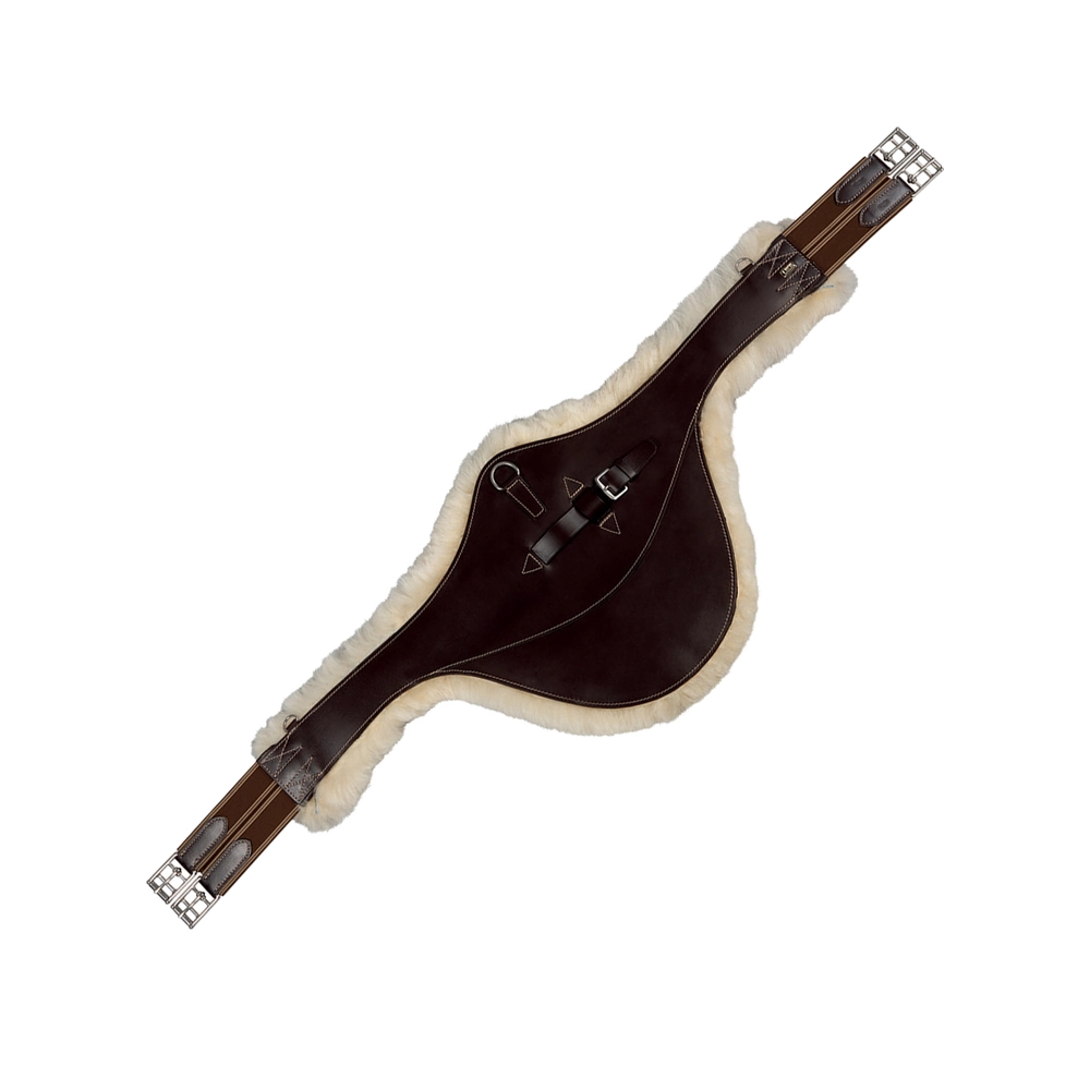 Exkluzivní kožený okopávací podbřišník s pravým beránkem