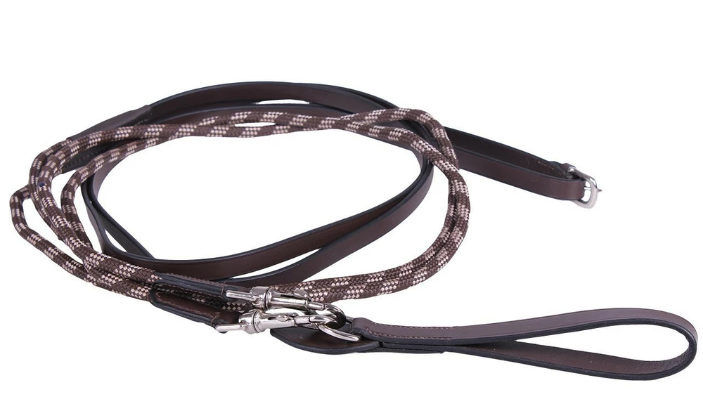 Kožené pomocné otěže QHP