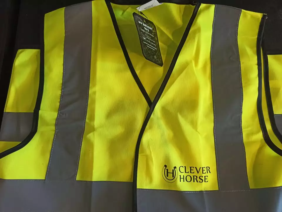 Reflexní vesta Pozor Kůň logo Cleverhorse
