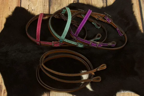 Westernový set MINI SPARCLE uzdečka s otěžemi+poprsník