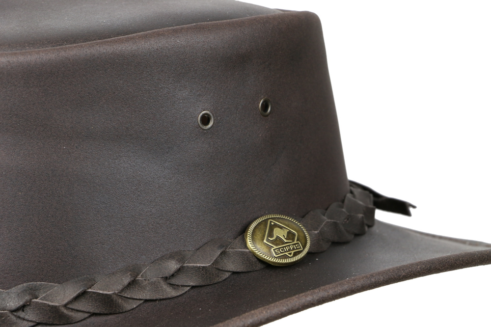 Australský klobouk kožený Bushman