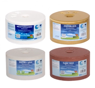 Solný bar - zvýhodněný set obsahuje: 3kg BIOTIN+, 3kg ZINKOBLOK, 3kg SUPERMAG, 3kg MEDITERRANEO